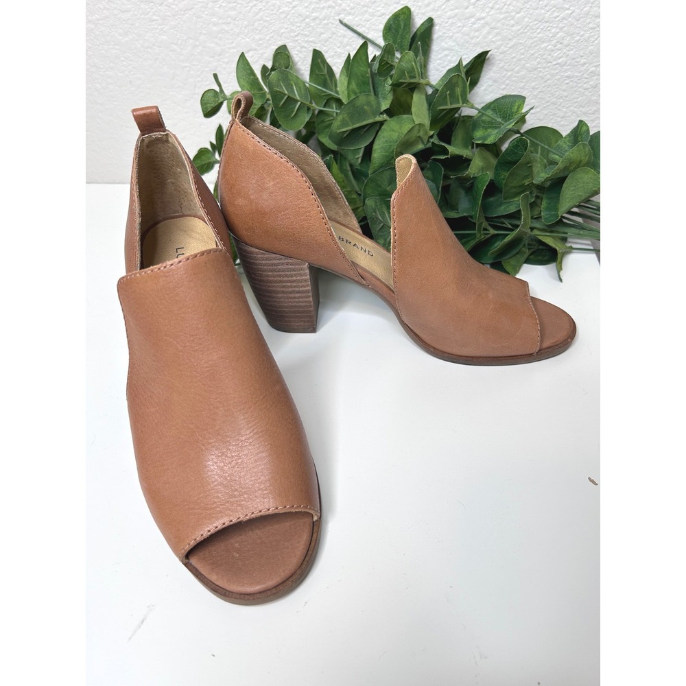 Lucky Brand Junai Booties Womens 7M Leather Block Heel